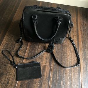 Alice & Olivia leather, suede black bag